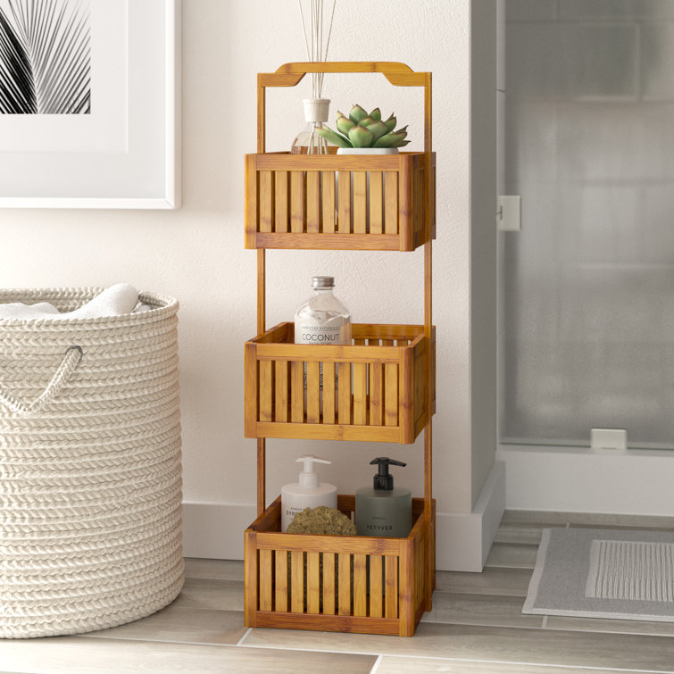 Freestanding Bathroom Storage Caddy Bamboo Semis Online